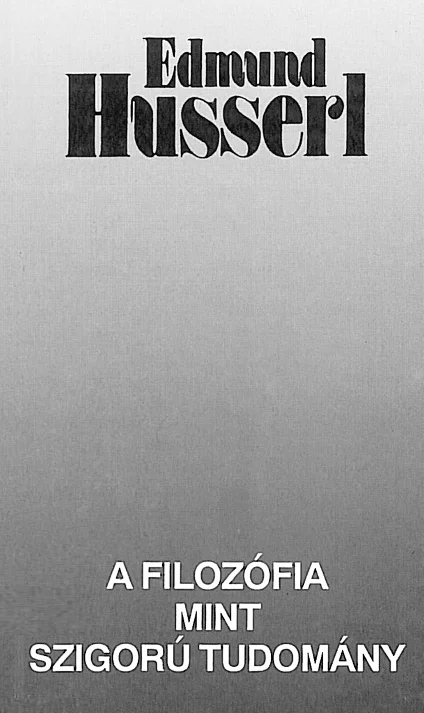 A filozófia mint szigorú tudomány könyv borító